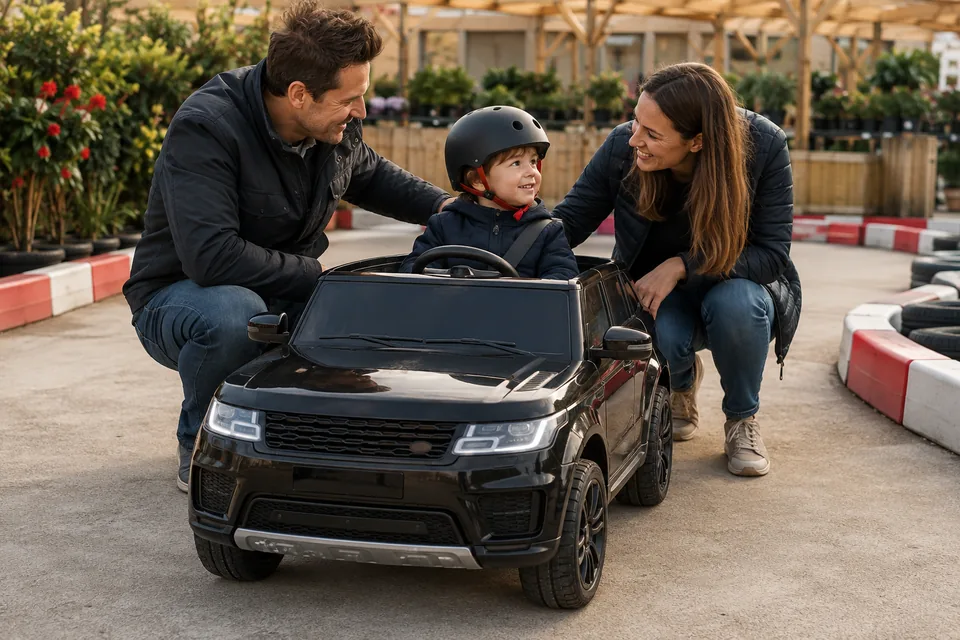 Illustrative placeholder: a family enjoying a miniature driving day together